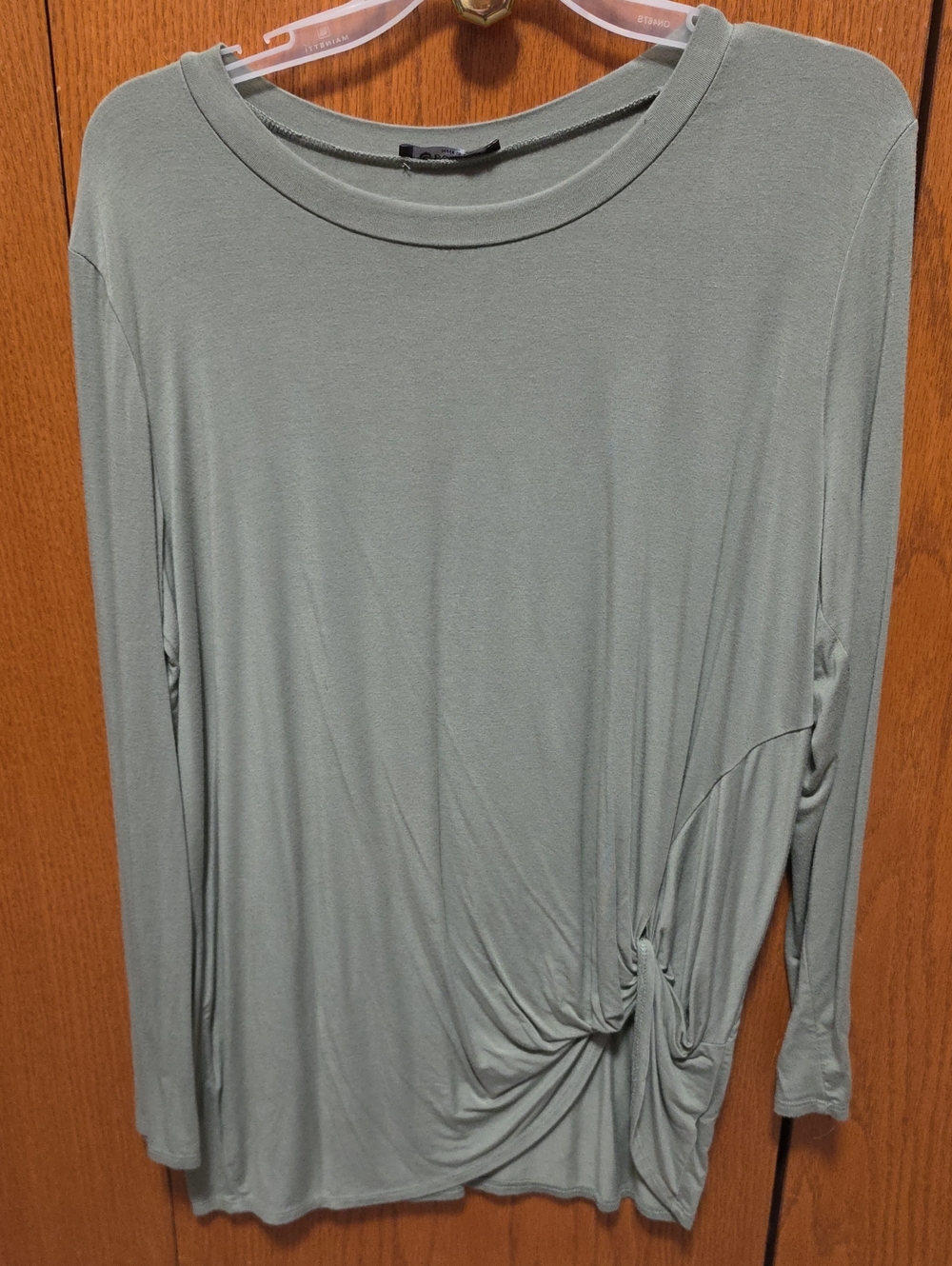 Women’s Long Sleeve Twist-Front Top - Sage